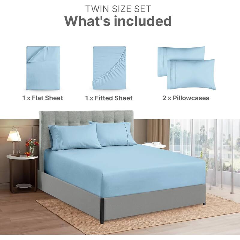 CGK Linens 6 Piece Extra Deep Pocket Microfiber Hotel Luxury Bed Sheets Set