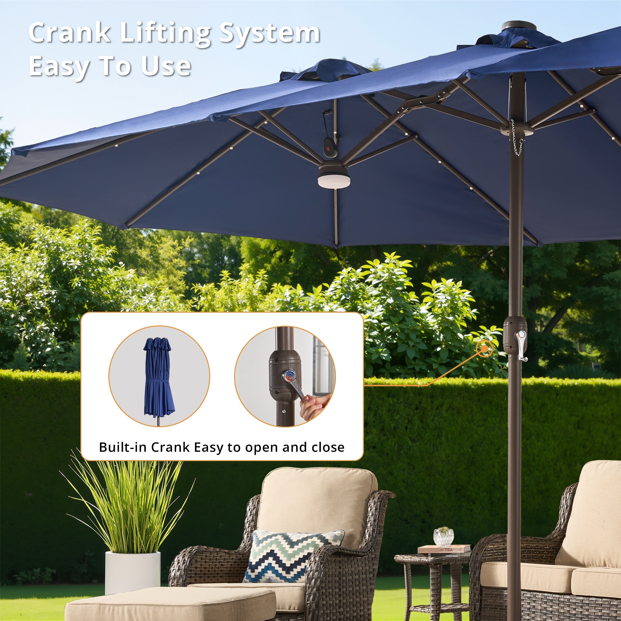better homes and gardens patio umbrellas BLUU 15ft Large with Base Included, Outdoor Double-Sided Umbrella with Crank Handle, Powerful UV Protective, for Pool Lawn Garden (Beige) : Patio, Lawn & Garden allowing you to enjoy 10 Ft. Solar Power color:ash rose:#c4a7ab men helmet