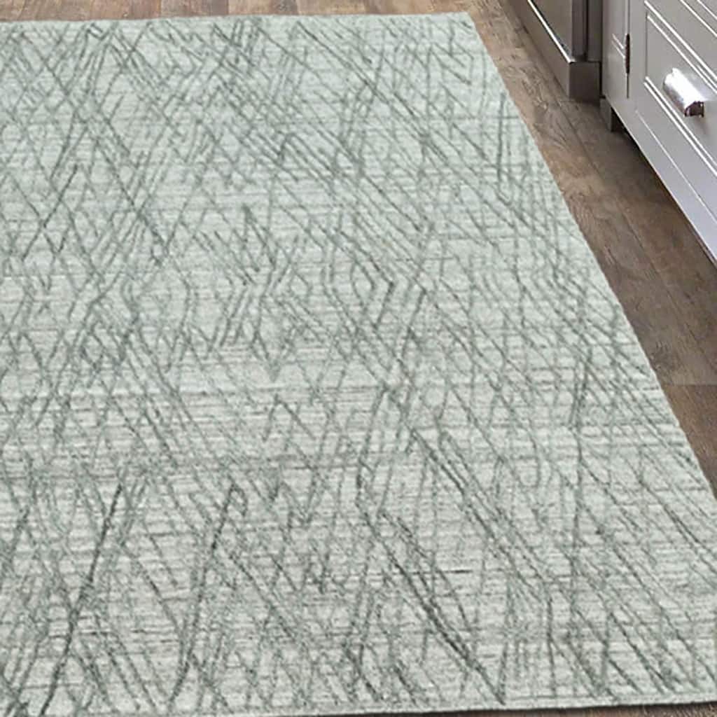 Hand Knotted 100% Wool Modern Oriental Area Rug Tone on Tone Gray - 4' x 5' 11''
