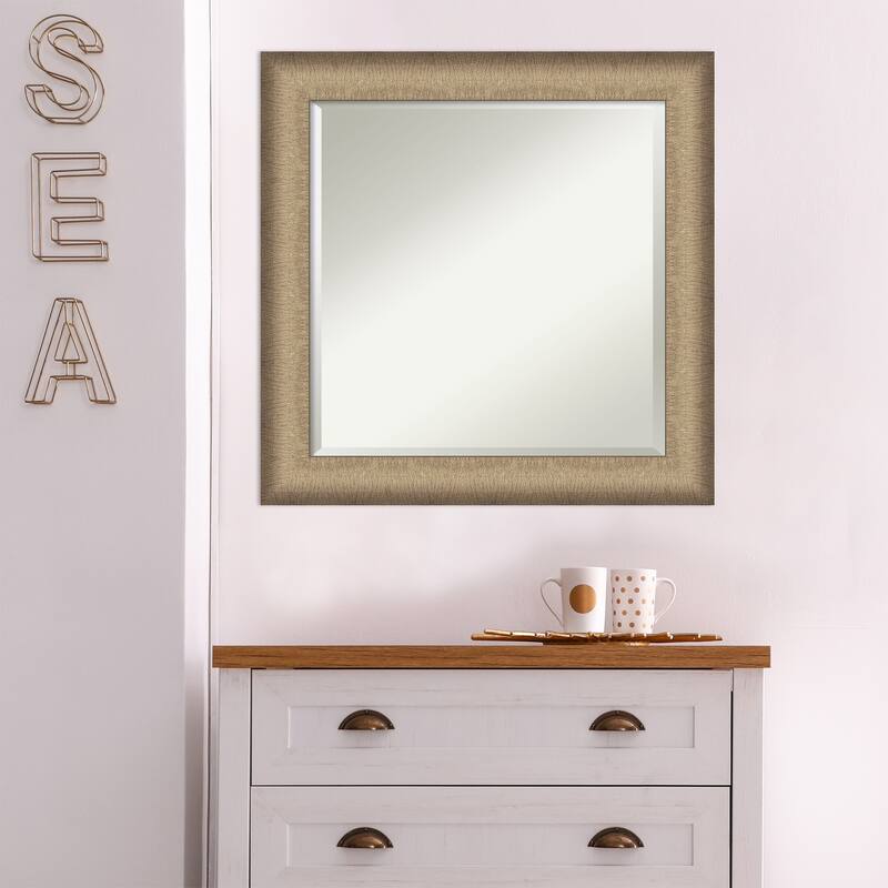 Beveled Wall Mirror - Elegant Brushed Bronze Frame