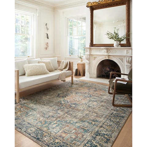 Alexander Home Sara Boho Terracotta Medallion Ultra Plush Area Rug