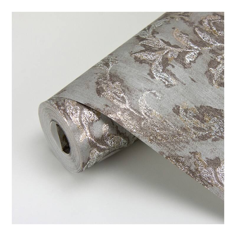 Brewster Lyra Bronze Damask Wallpaper - 21 x 396 x 0.025