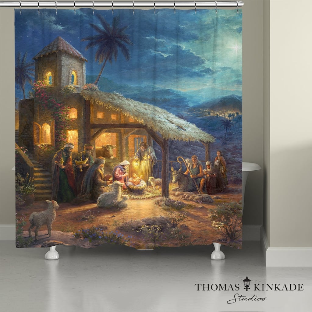 Thomas Kinkade The Nativity Shower Curtain by Laural Home