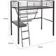preview thumbnail 6 of 5, Contemporary Metal Loft Bed with Desk, Black and Silver Size - Twin