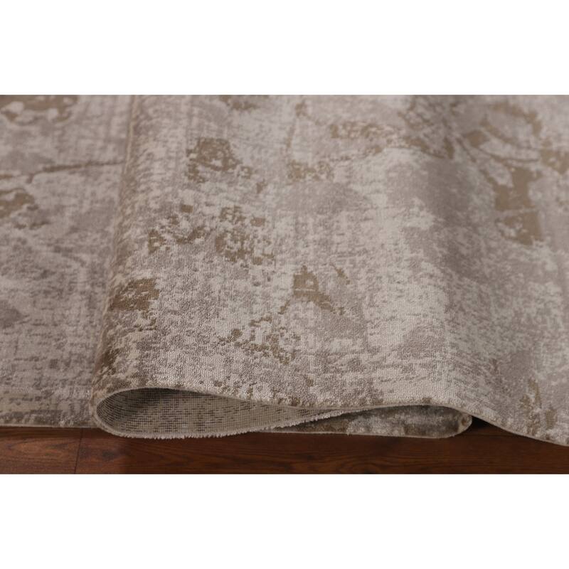 Beige Floral Art & Craft Turkish Area Rug Machine Made Carpet - 5'0" x 7'6"