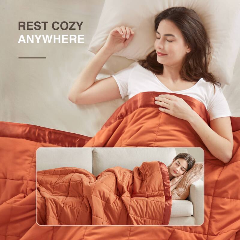 Madison Park Prospect Lightweight Down Alternative Blanket with Satin Trim
