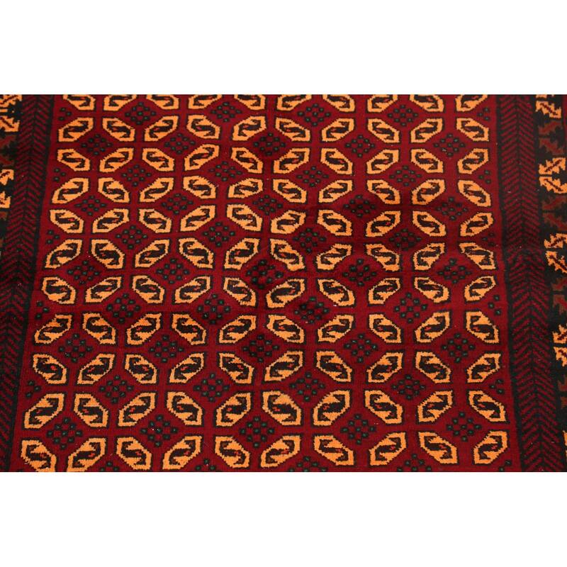 Geometric Balouch Persian Traditional Area Rug Wool Hand-knotted - 3'3" x 6'3"