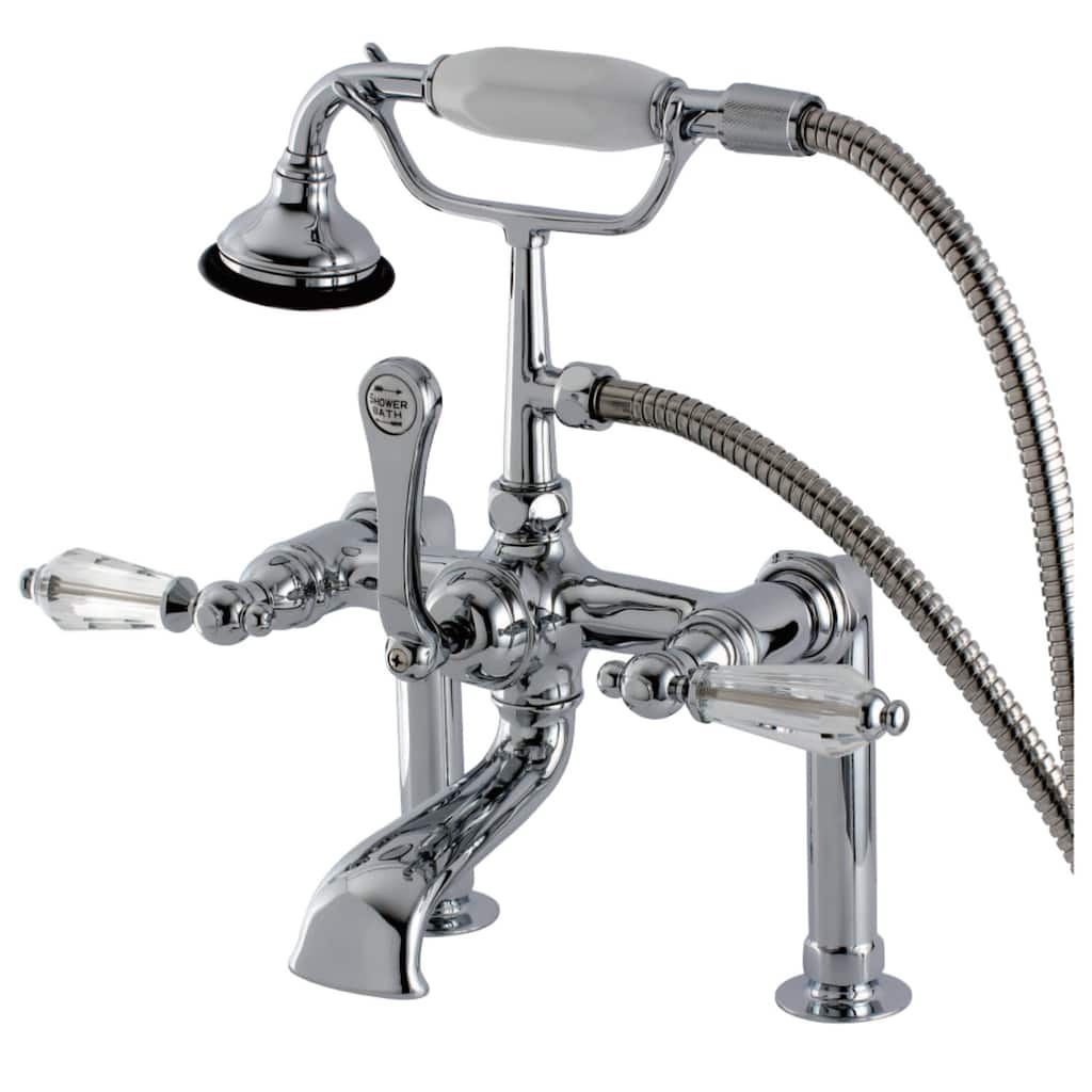 Kingston Brass Wilshire Deck Mounted Roman Tub Filler Trim with Lever