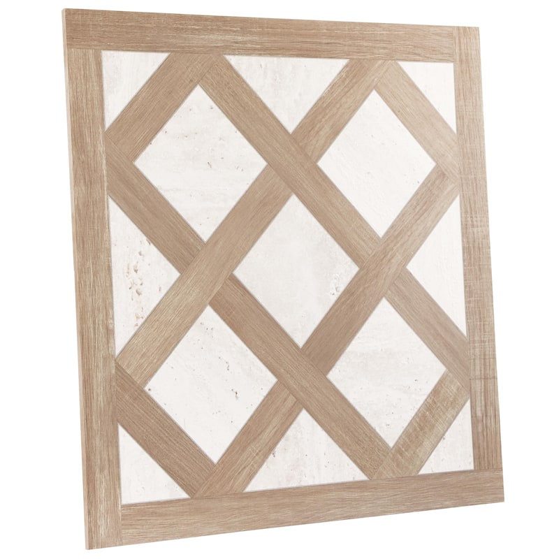 Merola Tile Fusione Intarsio Navona 23-1/2" x 23-1/2" Porcelain Floor and Wall Tile