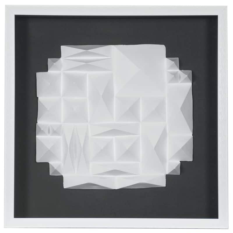HUJI White Ridges Shadow Box Wall Decor