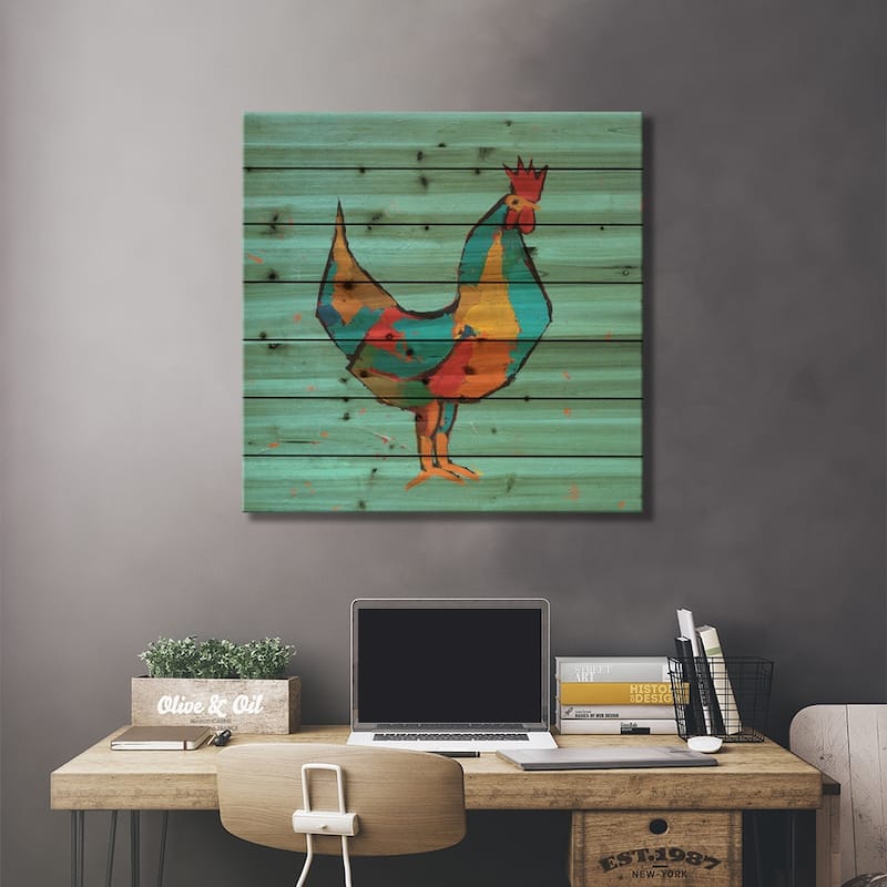 The Strutter Print On Wood by Phyllis Adams - Multi-Color