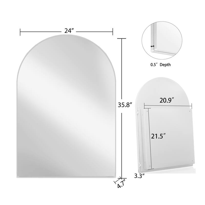 Recessed Gold Metal Framed Medicine Cabinet with Mirror and Adjustable Shelves, Wall-Mounted Storage