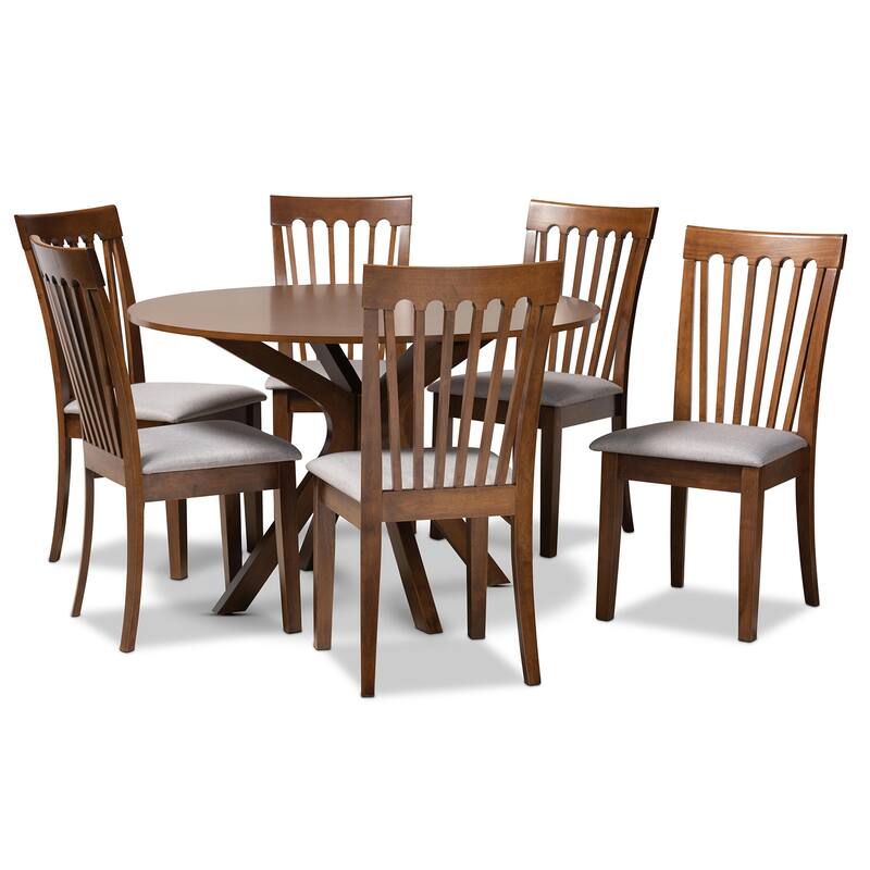 Lore Modern and Contemporary 7-Piece Dining Set - Grey