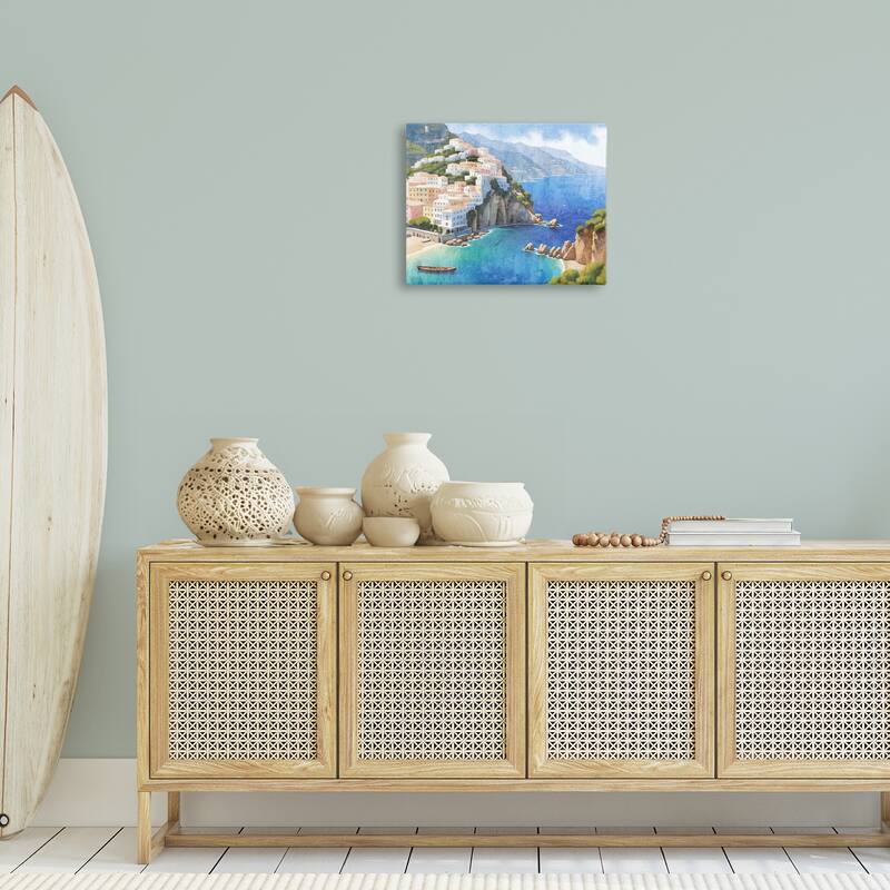 Stupell Vibrant Coastal Seascape Canvas Wall Art Design By Kim Allen