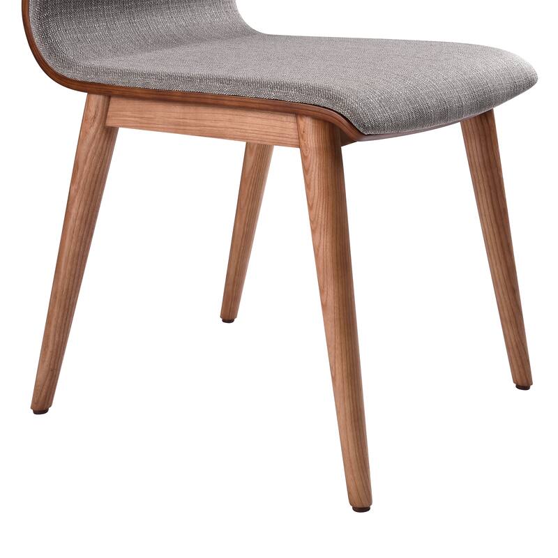 Robin Mid-Century Walnut and Grey Upholstered Dining Chairs - Set of 2