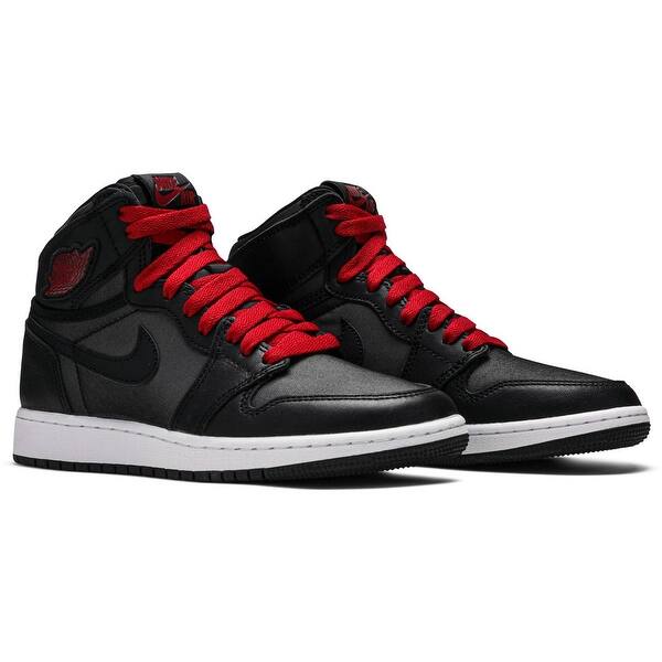 Jordan 1 Retro High Og Black Satin Gym Red Kids Shoe 060 On Sale Overstock