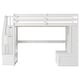 preview thumbnail 10 of 12, Multifunctional Design Loft Bed with Desk , Two Built-in Drawers, Storage Staircase and Shelves, Full Size, White