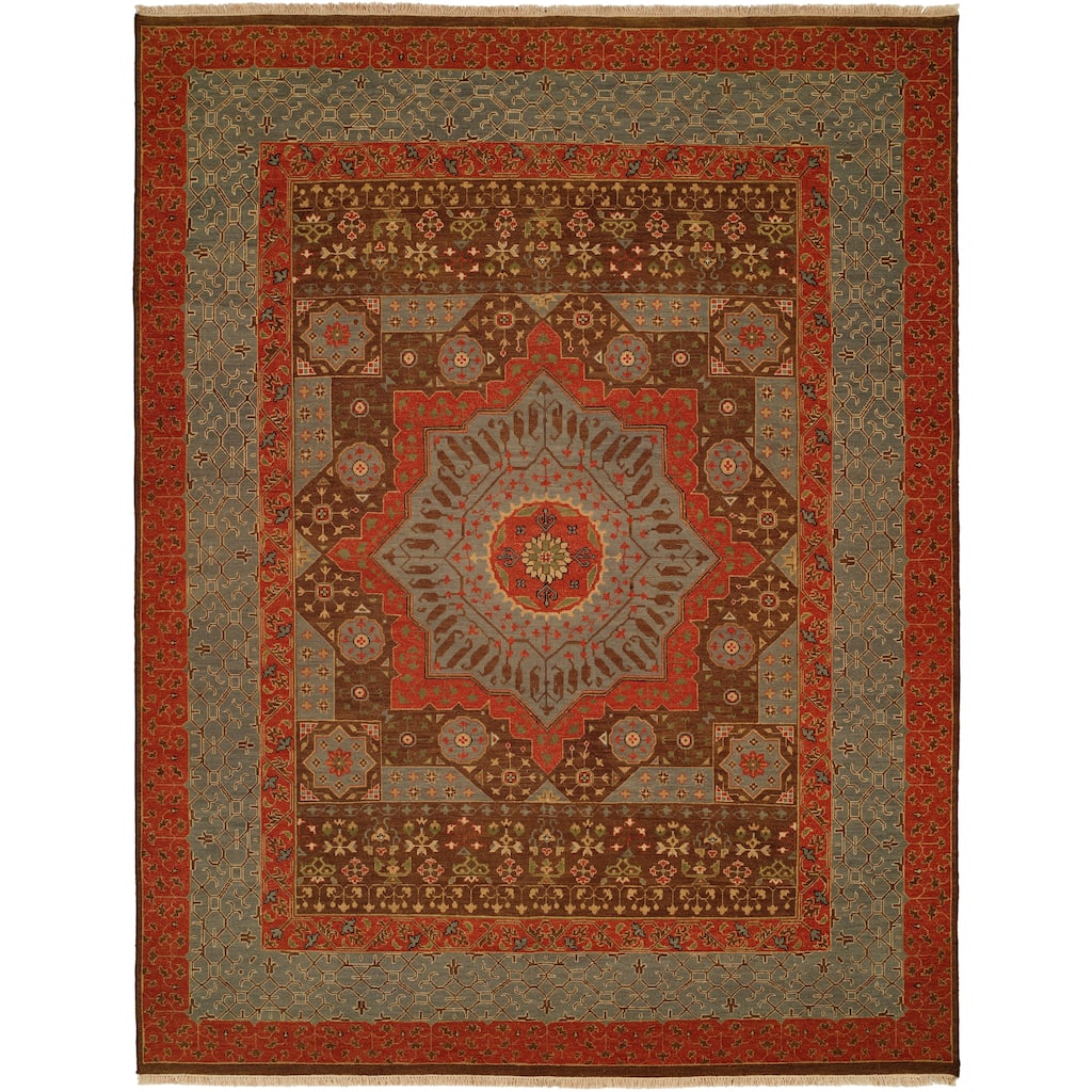 Traditional Multi-Colored Flatweave Wool Area Rug