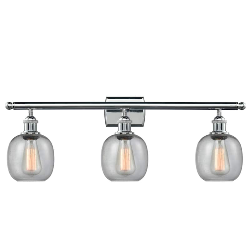 Innovations Lighting Belfast 3 Light 26" Wide Bathroom Vanity Light - Polished Chrome / Clear Seedy