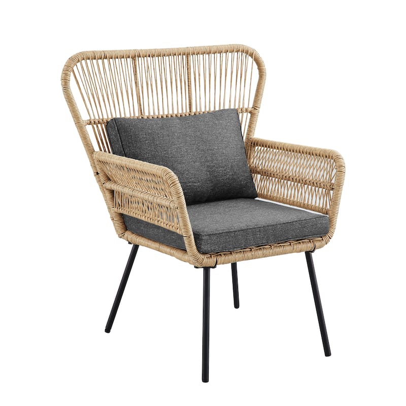 Corvus Havre 3-Piece Outdoor Wicker Bistro Set with Cushions