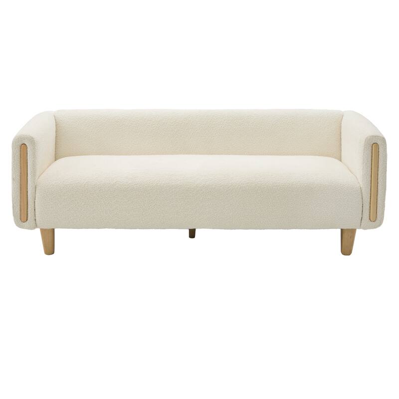 Christopher Knight Home - Soft Upholstered 78.7" 3-Seater Sofa with Rubberwood Legs