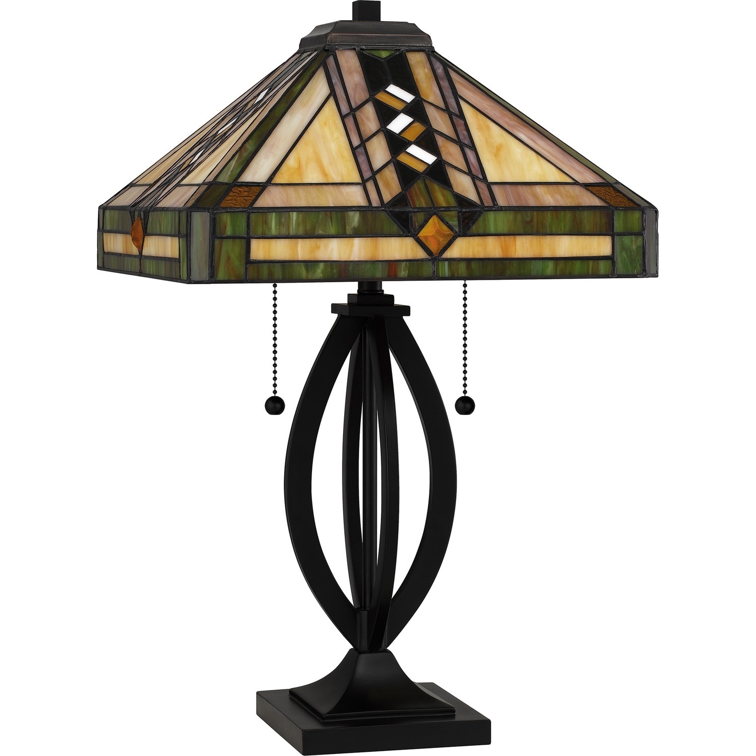 Matte Black Two Light Table Lamp from the Tiffany Collection