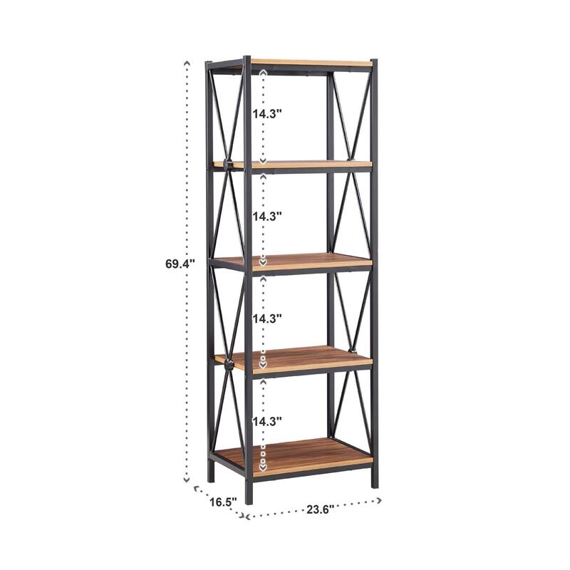 Eulalia 69.4" H x 23.6" W Metal Etagere Bookcase by iNSPIRE Q Classic