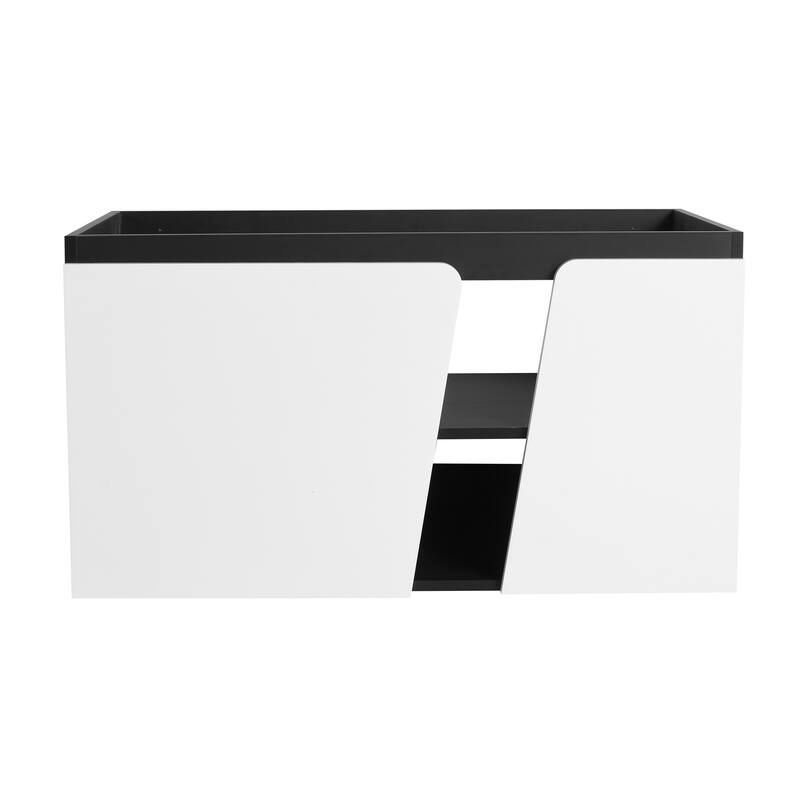 32" Wall-Mounted Bathroom Vanity with Soft-Close Doors,Floating Design,Eco-Friendly Plywood Cabinet(Vanity Without Basin)