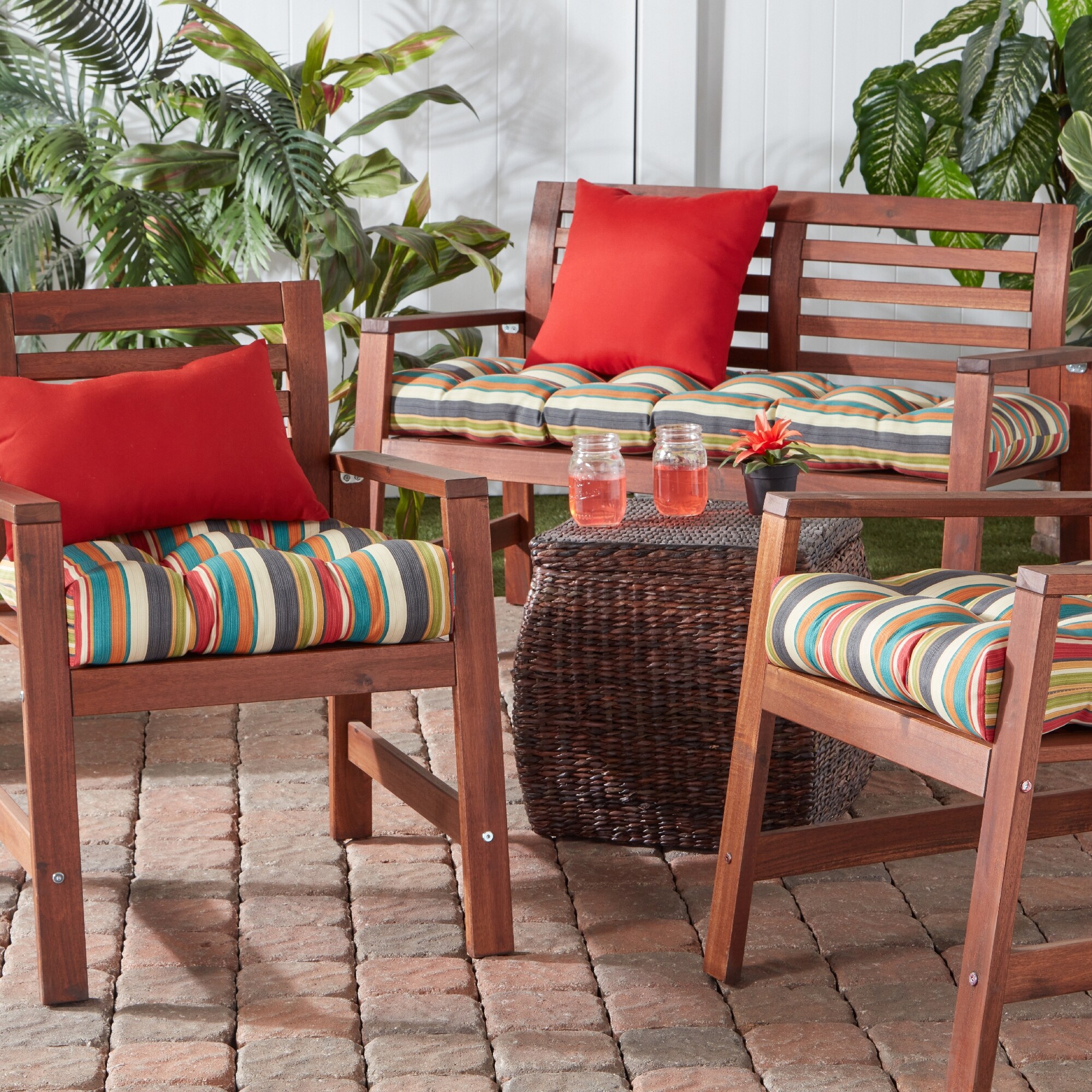 Greendale Home Fashions Multicolor Outdoor Dining Seat Cushion