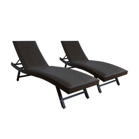 Kozyard Patio Padded Quick Dry Foam Wicker Chaise Lounges (Set of 2)