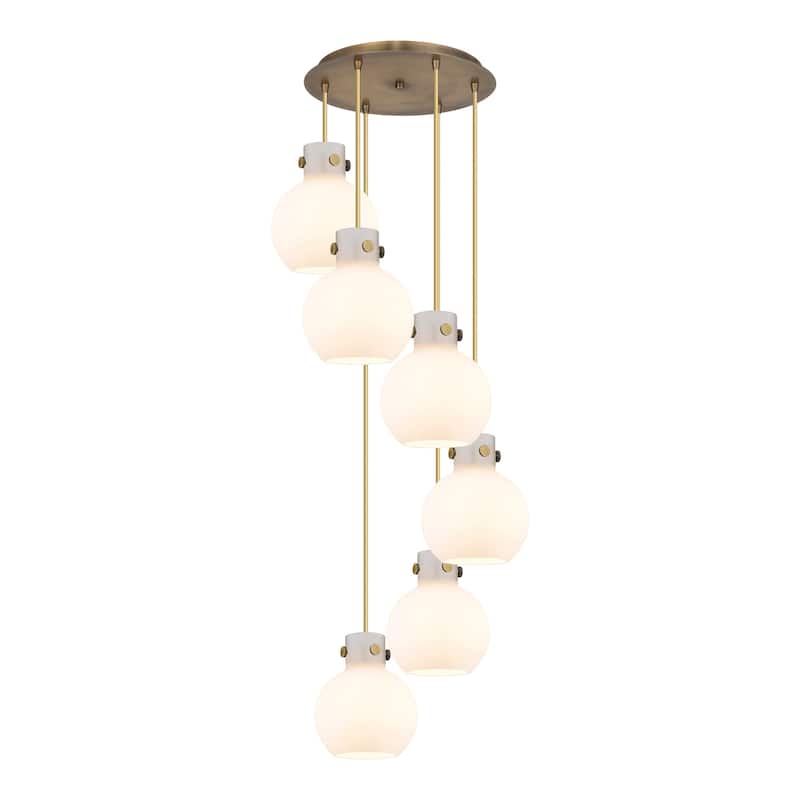 Innovations Lighting Newton Sphere - 6 Light 8" Cord Hung Multi Pendant - 14" Canopy