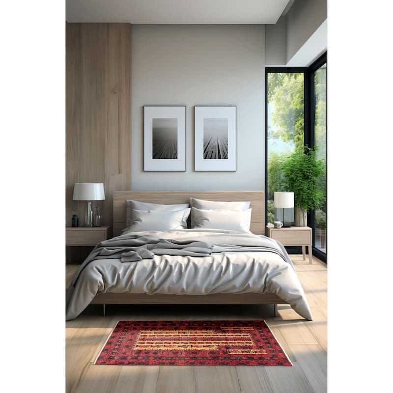 ECARPETGALLERY Hand-knotted Teimani Light Brown Wool Rug - 3'1 x 4'7