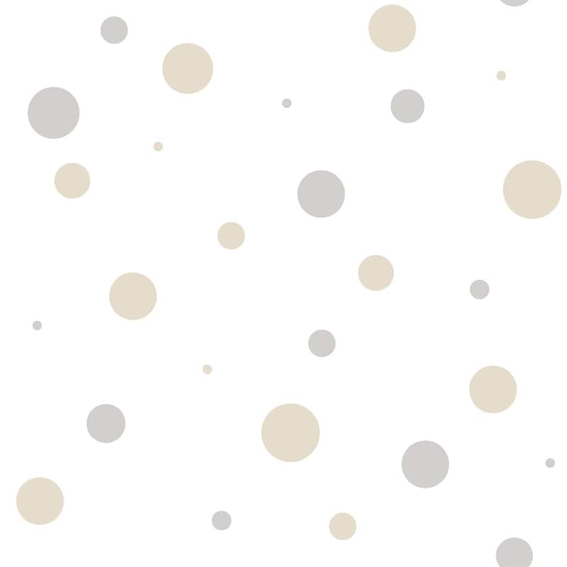 Galerie Wallcoverings Little Explorers 2 Polka Dots Non-woven Matte Wallpaper Roll - 33 feet x 21 inches - Grey