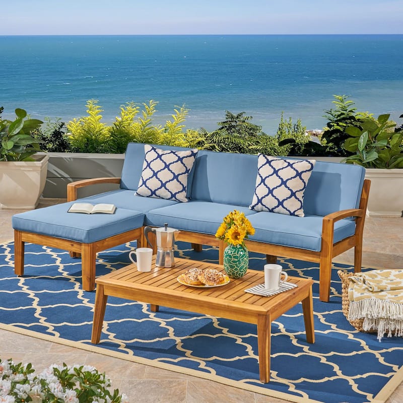 Outdoor L-Shaped Seating Combo Sofa Set 5 Pcs
