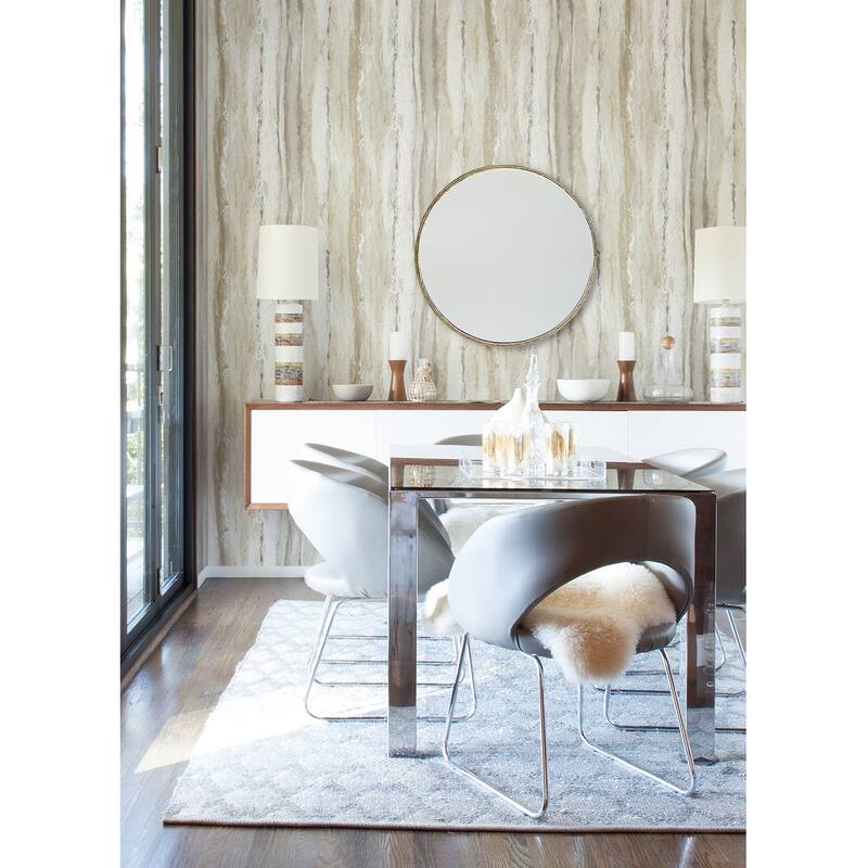 Stone Eisenhower Delesse Platinum Marbled 33 feet long X 20.9 inch wide Wallpaper Roll