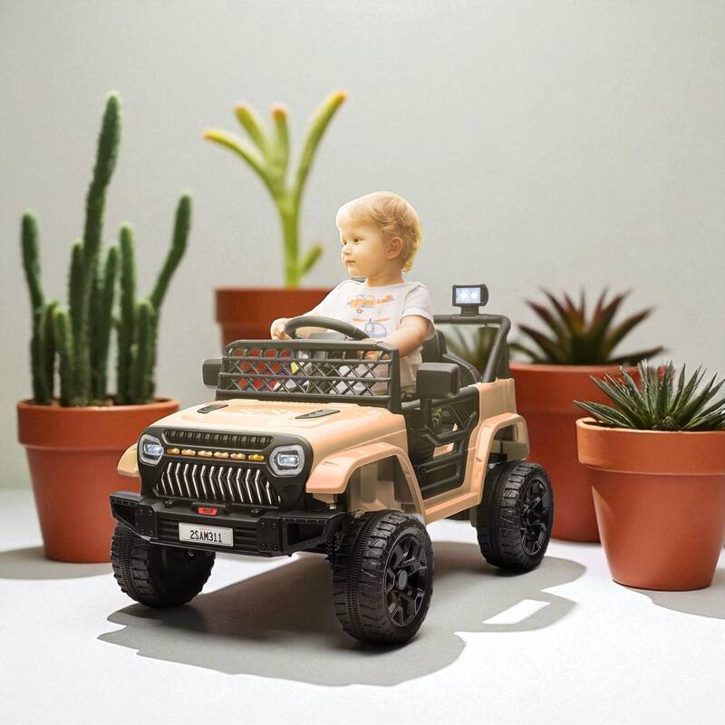 12V Kids Ride-On Truck, UTV with Remote Control, 3 Speeds, LED Lights, Music & Suspension Wheels for 3-6 Years