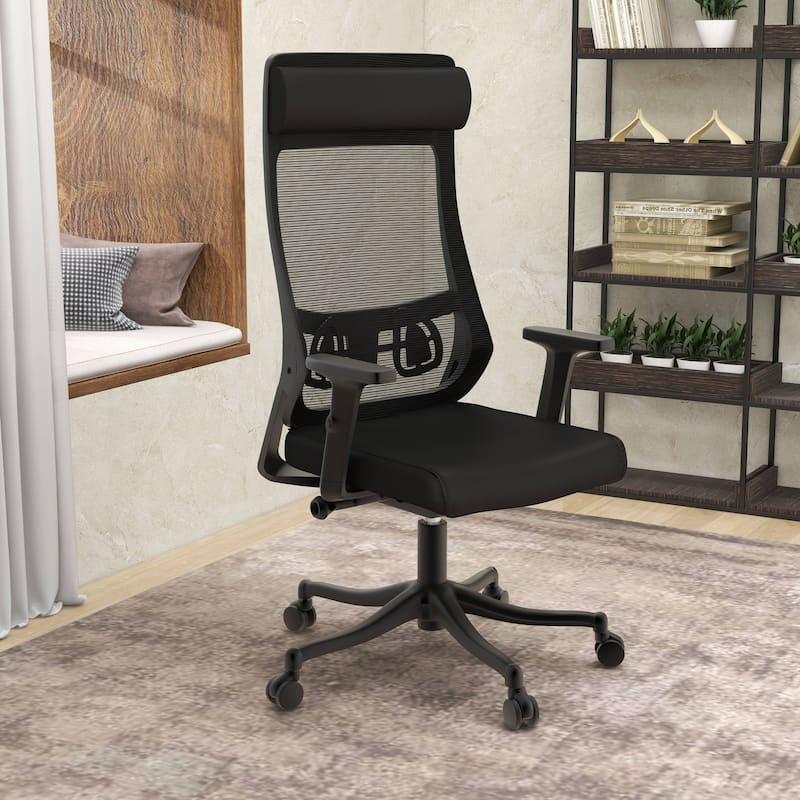 Dale Mesh Back Ergonomic Office Chair with Adjustable Height/Arms Cotton Padded Seat Tilt Swivel for Home Office or Conference