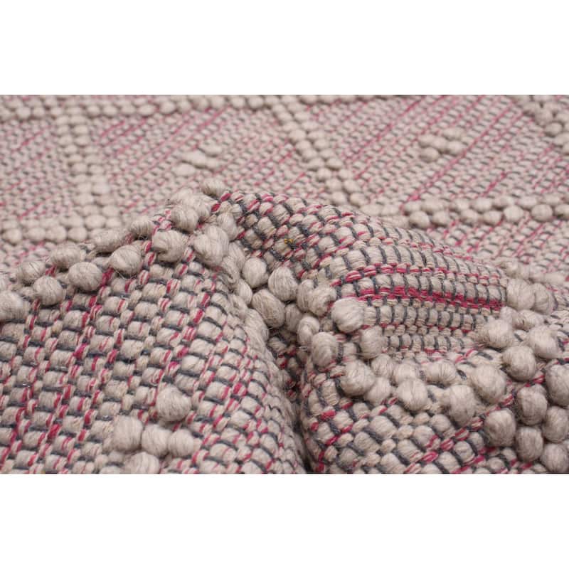 ECARPETGALLERY Braid weave Sienna Grey Wool Rug - 6'1 x 8'10