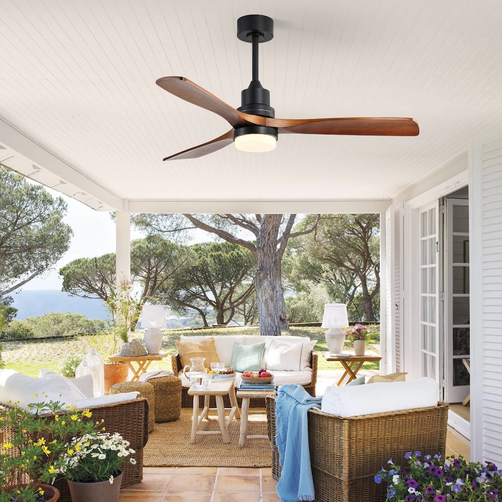Indoor Ceiling Fan with Dimmable Led Light & Remote Control