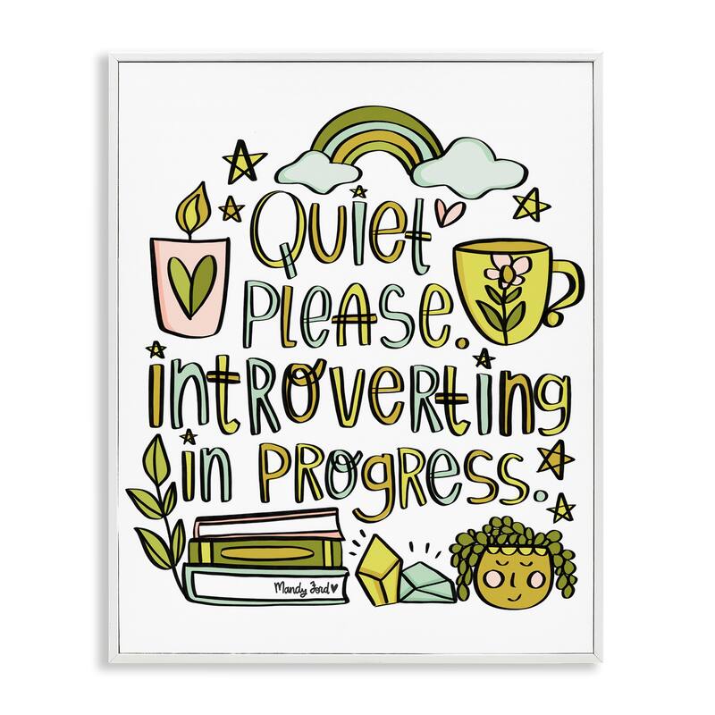 Stupell Introverting In Progress Framed Giclee Art Design By Mandy Ford Art + Illustration - 24 x 30 - White