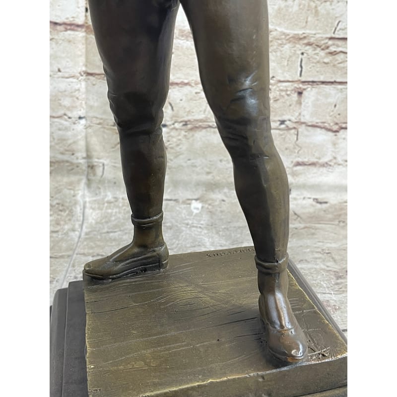 Rene De Saint-Marceaux Harlequin Jester Joker With Mask Bronze Statue Sculpture