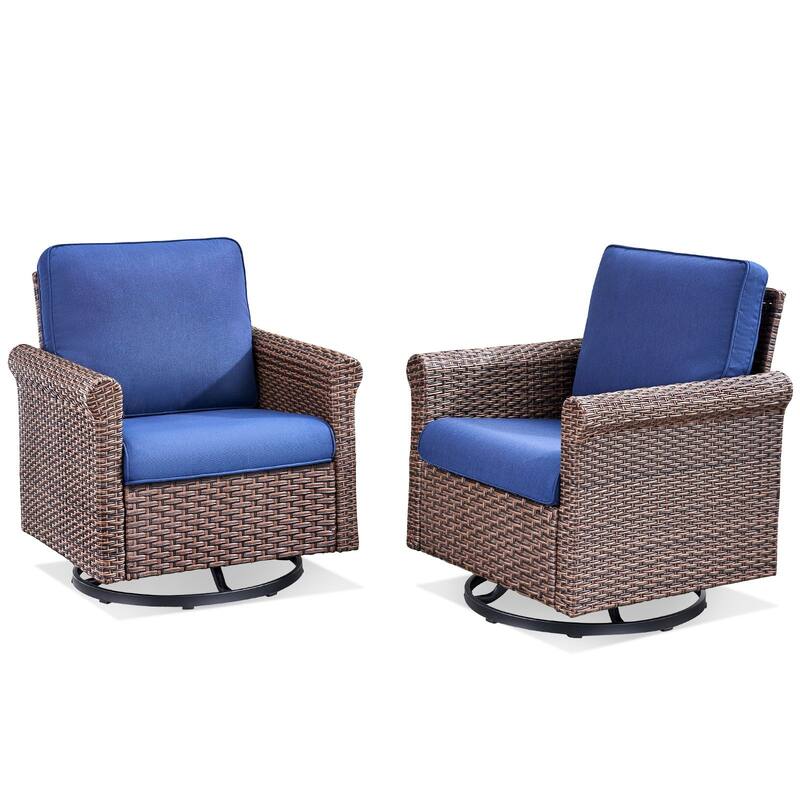 Pocassy Outdoor Sofa Swivel Chairs Patio Chair Funiture Set