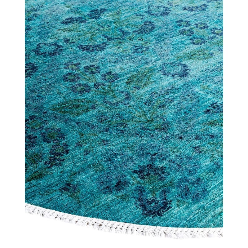 Vibrance One-of-a-Kind Hand-Knotted Area Rug - Blue, 6' 1" x 6' 1" - 6' 1" x 6' 1"
