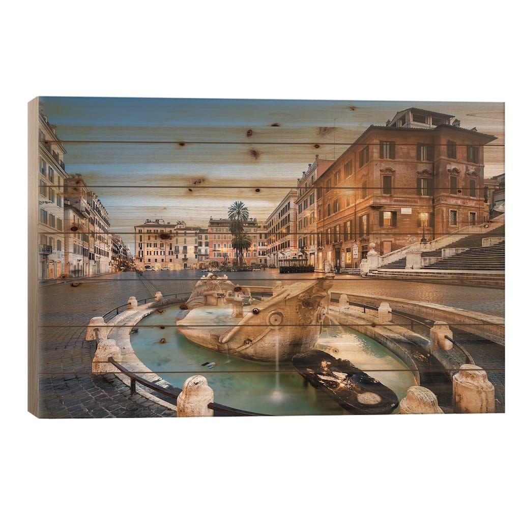 Spagna Square, Rome II Print On Wood by Matteo Colombo - Multi-Color