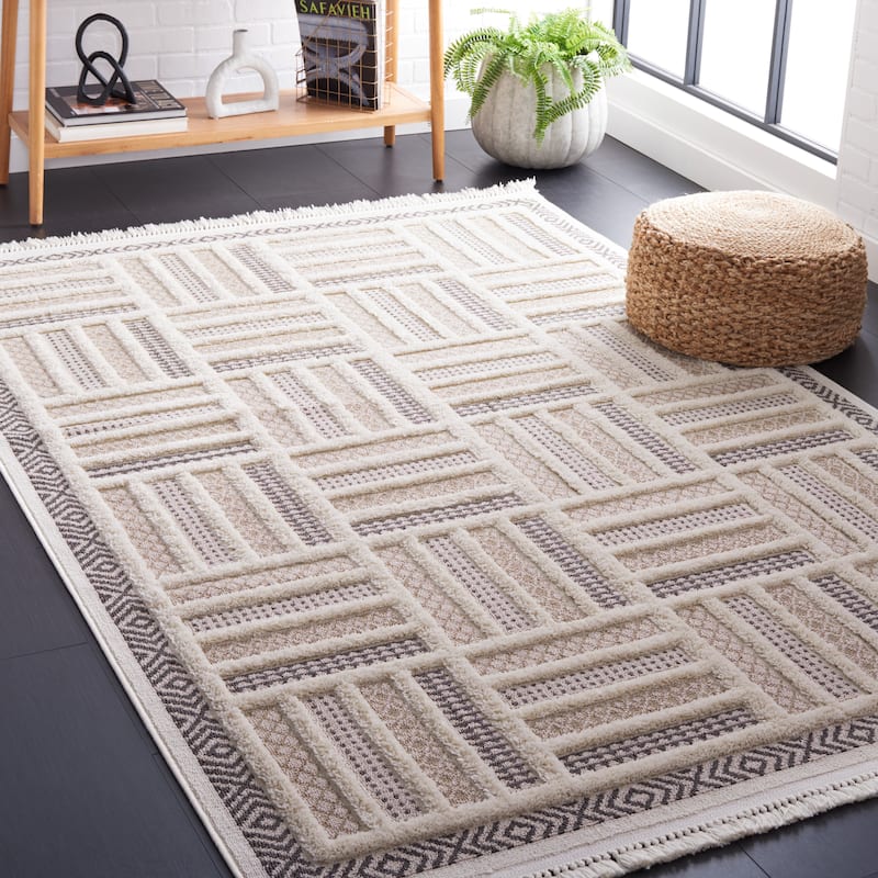 SAFAVIEH Urban Smriti Geometric Rug - 8' x 10' - Beige/Ivory