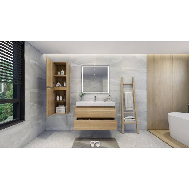Baillie 42'' Wall-Mounted Vanity with Reinforced Acrylic Sink