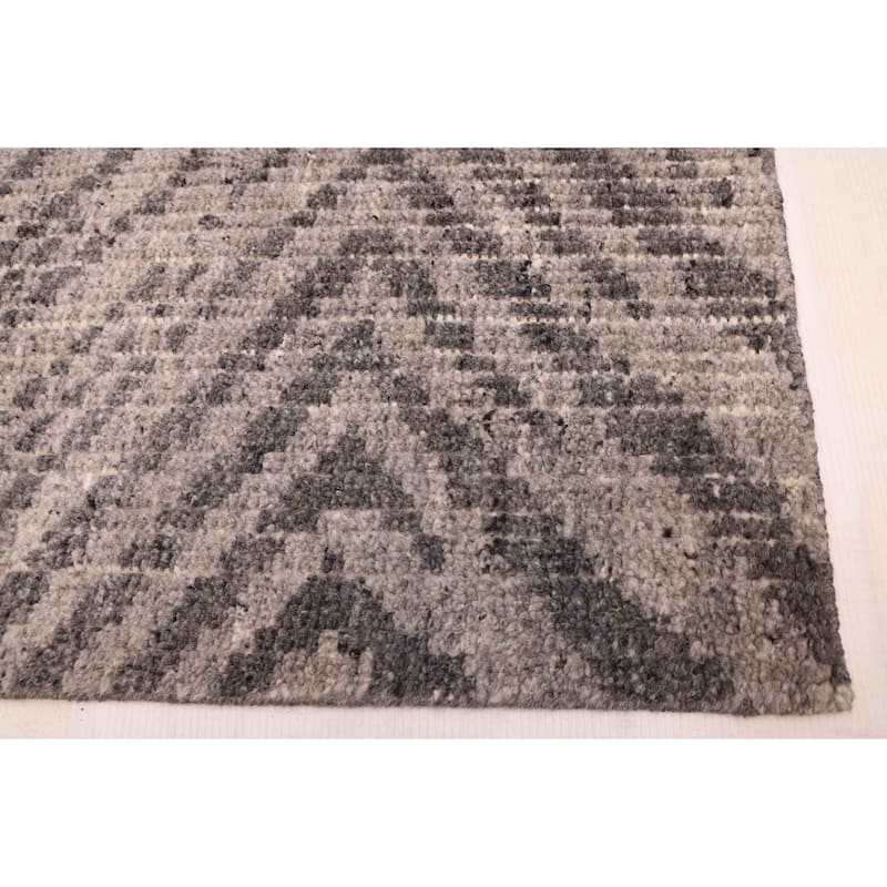 ECARPETGALLERY Hand-knotted Tangier Grey Wool Rug - 5'2 x 7'10