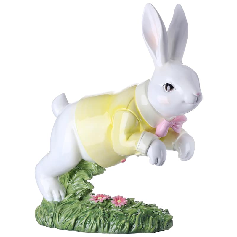 Resin Outdoor Ok Leaping Bunny 21"