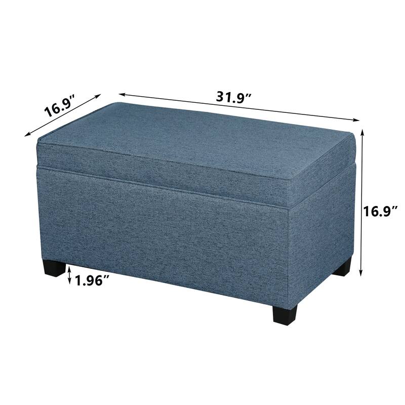 Adeco Linen Storage Ottoman Bench for Entryway or Bedroom