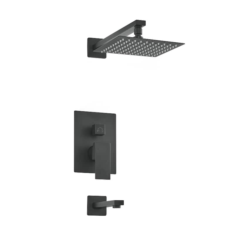 Concorde Single-Handle 1-Spray Tub And Shower Faucet In Matte Black (Valve Included) - 17.5" x 11.88" x 5.88"